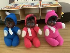 VINTAGE BLACK CARBONCINO MATCHBOX BABY DOLL SET OF ALL THREE COLOURS