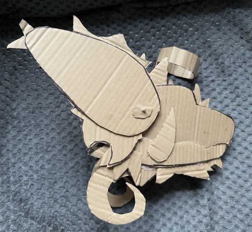 Handmade cardboard dragon hand - handmade,