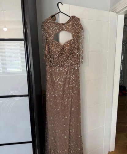 Shein taupe beaded sequin - taupe,