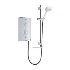 Mira Electric Shower Sport Manual White Chrome Effect Compact Round Head 7.5kW