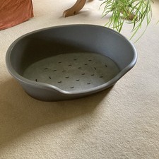 Dog Bed - Beige Plastic, 70cm, 31.5 inches for a Medium Sized Dog