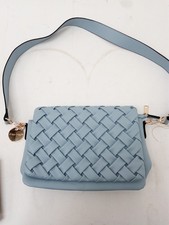 Alex Max Pale Blue Leather Bag with Should Strap