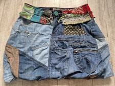 Unusual Patchwork Denim Puff