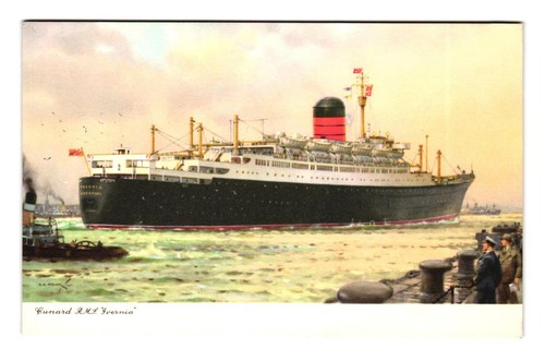 Cunard rms ivernia postcard - rms,
