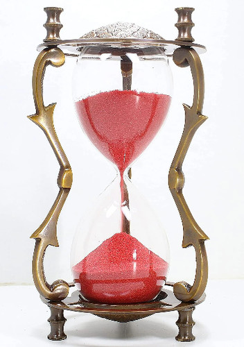 Vintage brass sand timer - vintage,