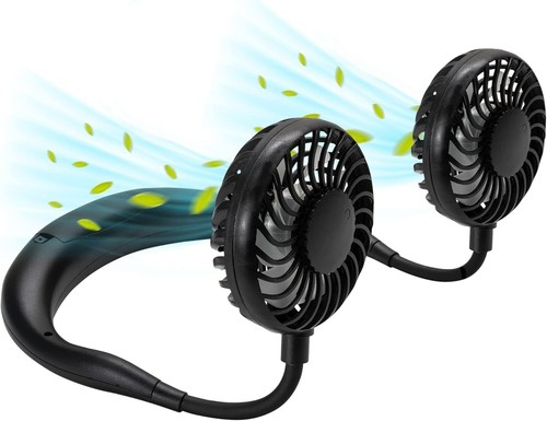 Wearable neck fan with - neck,