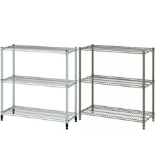 IKEA OMAR Shelving Unit Metal Storage Rack Grey-Green or Galvanised 92x36x94 cm