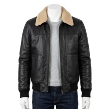 Handmade Black Leather Bomber