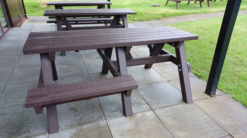 Recycled plastic picnic bench