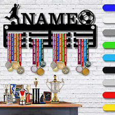 Personalised Football Medal Hanger Custom Holder Wall Display Rack UK