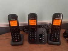 Home Phone, Panasonic Cordless Telephone And Answering Machine TRIPLE SET Black