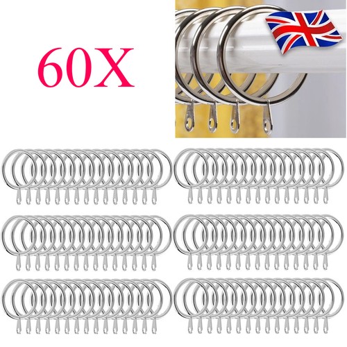 60x strong metal curtain rings - strong,