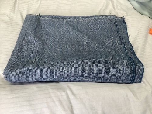 Vintage blue herringbone 100 - herringbone, 100%