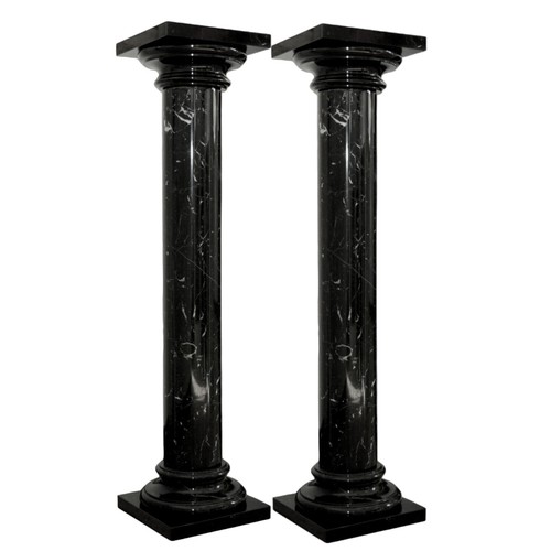 Pair black marquinia marble - of,