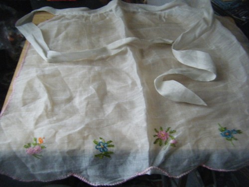 Vintage half apron pinny with - half,