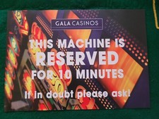 **Ultra Rare** Gala Casinos Reserved Seat Sign for Casino Slot Machines