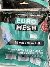 6 Rolls EURO Scrim Fibreglass Mesh Tape | Plasterboard Drywall Joint 50mm x 90m