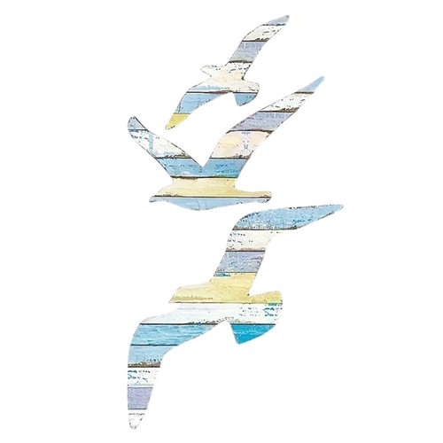 Pcs wood seagulls beach wall - beach,