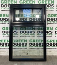 TOPHUNG ALUCLAD CASEMENT WINDOW OAK ALUMINIUM BLACK TRIPLE GLAZED EXTERNAL NEW