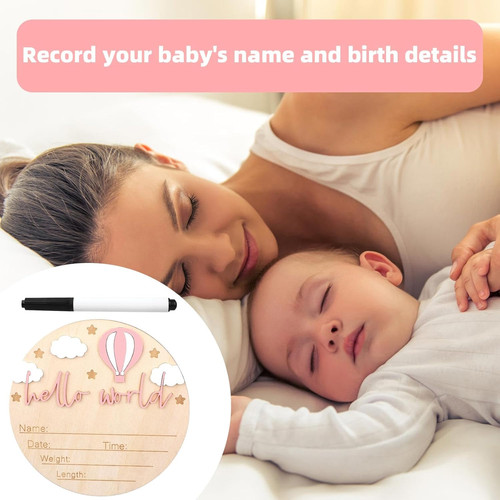 Wooden baby announcement - announcement, sign