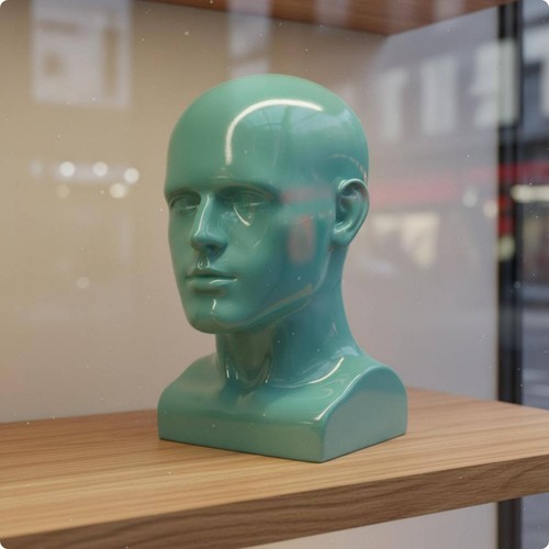 Male mannequin head spray - male,