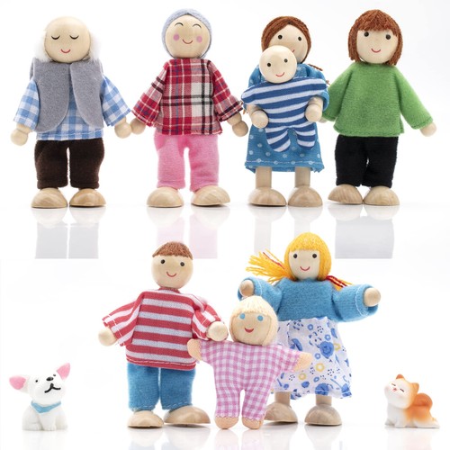 Wooden dollhouse people family - dollhouse,