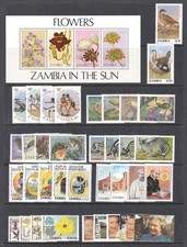 Zambia selection of sets, sheets & singles (2 x scans) - all UM / MNH Cat £40+