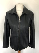 LAKELAND - Soft REAL LEATHER Jacket BLACK Size 12