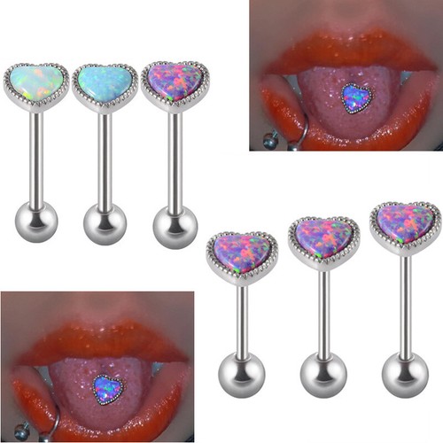 Opal heart tongue bar - tongue,