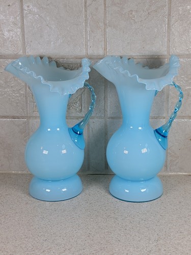 Fenton art glass pitchers - 2,