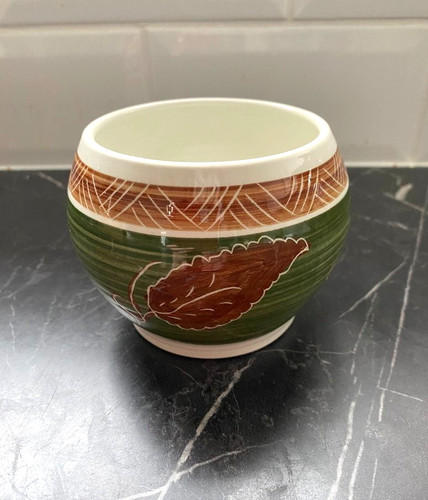 Vintage art pottery vase bowl - vase,