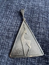 vintage norwegian aksel holmsen sterling silver deer pendant