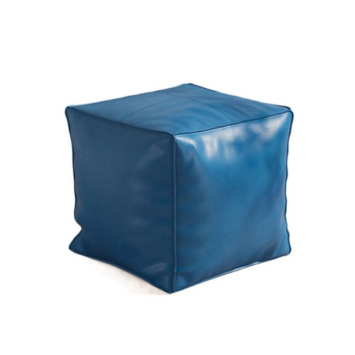 Unstuffed leather footstool - pu,