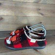 ll bean daybreak womens size 6 shoes peanuts red plaid snoopy comfort slippers