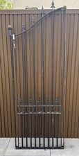 Reclaimed Heavy Duty Vintage Wrought Iron Side Barrier/Railing/Gate - Sloped Top