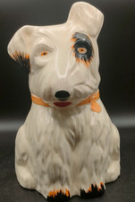 Vintage Crown Devon Dog Cookie Jar – White Terrier Design – 25 cm England
