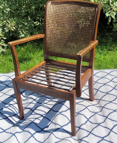 Vintage woven cane - woven, back