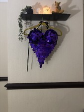 Purple Sequin Bra And Skirt Set Costume