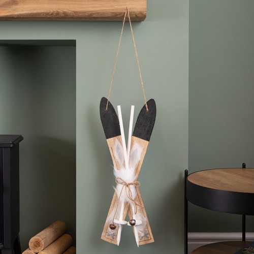 55cm wooden decorative skis - 55cm,