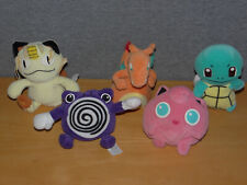 5 x 1998 Pokemon Beanie Soft Toys, Good Condition, Charizard, Jigglypuff, Meowth