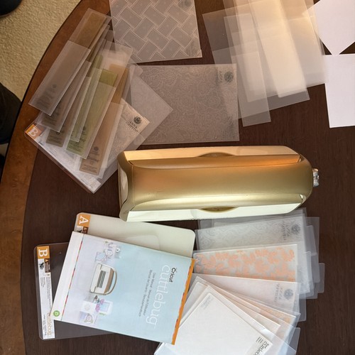 Gold cuttlebug die cutting - cutting, &