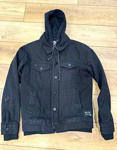 Fox men black hooded denim - men's,