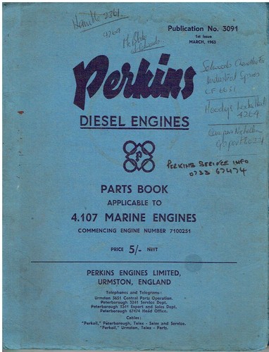 Perkins 107 marine diesel - 4.107,
