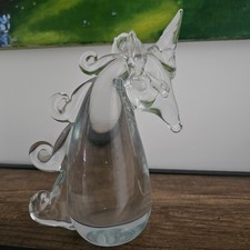 Decorative Heavy Glass Unicorn Figurine