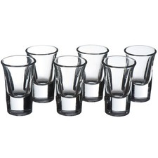 6 Shot Glasses set, VonShef 25ml Heavy Base Clear Glass Shot Cups, Shooters