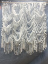 Custom-Made Austrian Blind – Festoon Voile Macramé Curtains (Made in the UK)