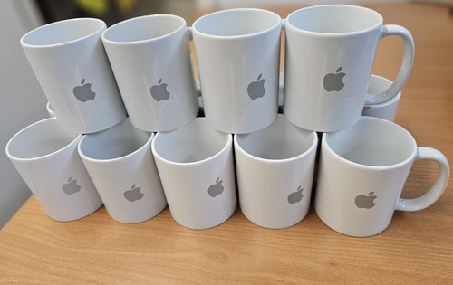 Apple white mug with silver - mug,