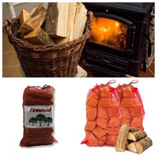 Kiln Dried Firewood Seasoned Logs, Net Bags, Sustainable Fuel, Stoves, Fireplace