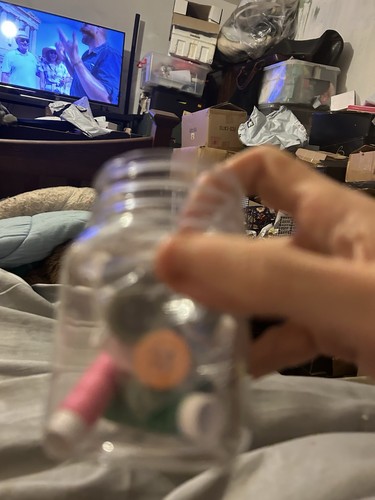 Plastic jar sewing - jar, of