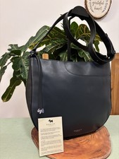 Radley  large handbag /Shoulder/cross Body/ messenger Bag/black/navy leather vgc
